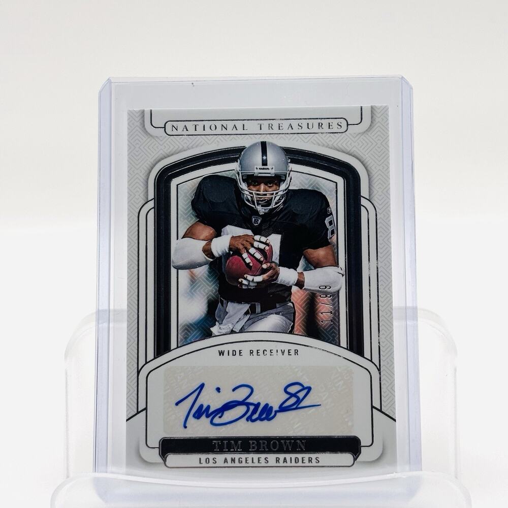 2024 NATIONAL TREASURES TIM BROWN SIGNATURES BASE RAIDERS AUTO 11/99